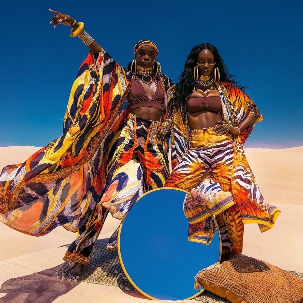 Wild Animal Print Kaftan, & Wide-Legged Pants Set!